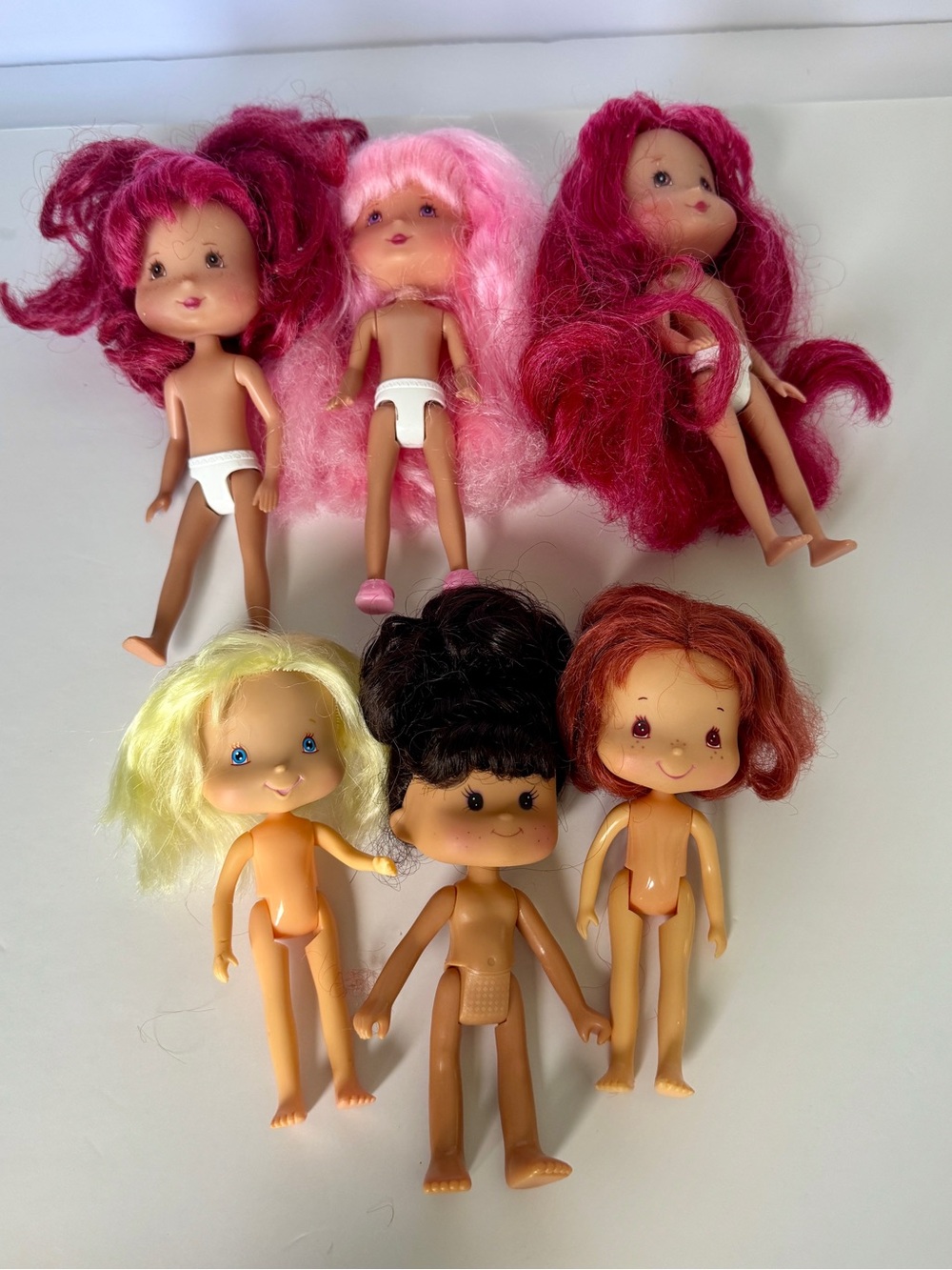 Set of 6 Strawberry Shortcake Dolls with Mixed hair color
